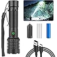 Chasinglee Torches LED Super Bright,450000 Lumens Powerful LED Torche Rechargeable Flashlight, High Power Torch, Waterproof, Type-C Rechargeable, Flash Light Torch for Camping Hiking,Emergency etc