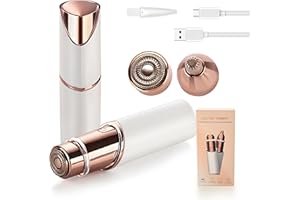 EDIMENS Frauen Gesichtshaarentferner & Augenbrauentrimmer, 2-in-1 USB Wiederaufladbarer Epilierer mit LED-Licht Ideal für Gesicht, Lippe und Körper Pfirsich-Fuzz Sanftes, effizientes und präzises