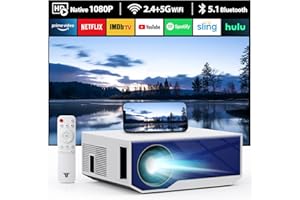 ZDK Mini Beamer 4K-Unterstützung,Full HD 1080P projektor mit Bluetooth und WiFi,20000 Lumen Tragbarer Projektor Heimkino,Kompatibel mit Smartphone/TV Stick/TV Box/HDMI/USB/AV/PS5 (Blau)