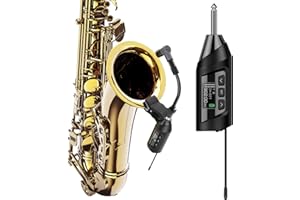 SGPRO Wireless Saxophone Microphone System, Clip-On Instrument Microphone for Sax and Trumpet, Preset EQ & Echo Level 196 Ft Transmission Rechargeable Compact Transmitter and Receiver 4.5 Hours