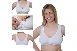 Vitality Care Front Fastening Bras for Women Cotton Rich Wireless Non Padded Firm Hold