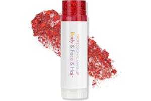 AOOWU Body Glitter, 15g Sparkling Glitter Stick für Geeignet Körper, Mermaid Sequins Gesichtsglitzer, Festival Glitzer Make Up für Haar, Weihnachten, Halloween, Karneval(Rot)