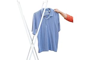 Casâme Portant Pliable Pour Vêtements - Structure En Acier - Pliable et Peu Encombrant - Couleur Blanche - Pour Salon, Chambre - H 155cm x L45,7cm x P43,1 cm