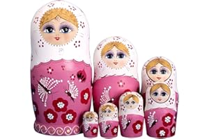 YAKELUS, Marca di bambole estraibili, 7 pezzi, Serie di Bambole Russe Matrioshkas Bambola Russa 7 Pezzi in Legno Dipinto? Fabbricazione Manuale, Regali, Giocattoli