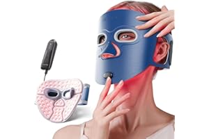 Hello Face Máscara de terapia de luz roja, 280 LED con LED de triple chip, 4 modos de luz, control remoto, incluye protección ocular, dispositivo profesional aprobado por la FDA para el cuidado de la