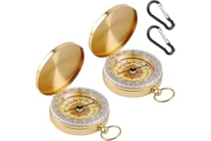 DMNQ 4 Pcs Boussole Enfant Boussole Randonnée Enfant Boussole Vintage Boussole en Métal Boussole Randonnée Lumineux Et étanche Idéal pour La Randonnée, Le Camping Et Autres Activités De Plein Air