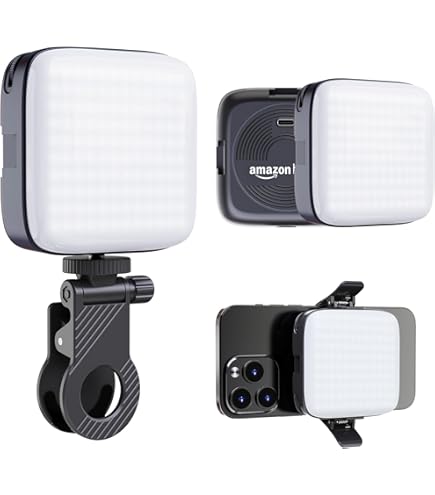 Amaran Go Mini Telefoonlamp, magnetische LED met dubbele spiegelverlichting, instelbare 2700K-6500K CCT, 10 verlichtingseffecten, USB-C snelladen, zacht en nauwkeurig licht voor mobiele contentmakers