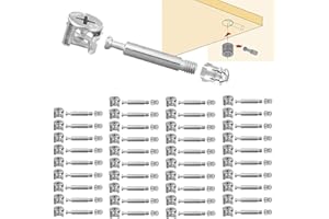 BITEFU Set di 40 Connettore Eccentrico, 15 mm Connettore Eccentrico Mobili per Mobili, Armadi, Credenze, Assi di Legno ecc(M6 x 40 mm, Lega di Zinco)