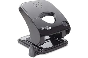 Rapesco 1523 ECO X5-30ps Perforatrice 2 Trous à Moins d'Effort, Capacité de 30 Feuilles, Noir