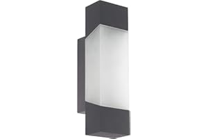 EGLO Zewnętrzna lampa ścienna LED Gorzano, 1-punktowa lampa zewnętrzna, lampa ścienna ze stali i tworzywa sztucznego, kolor: antracytowy, biały, IP44