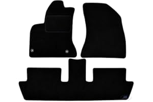 J&J AUTOMOTIVE | Tapis De Sol Noir Velours sur Mesure pour C4 Picasso 2006-2013, Base Antidérapante, Renforcée dans la Zone de la Pédale