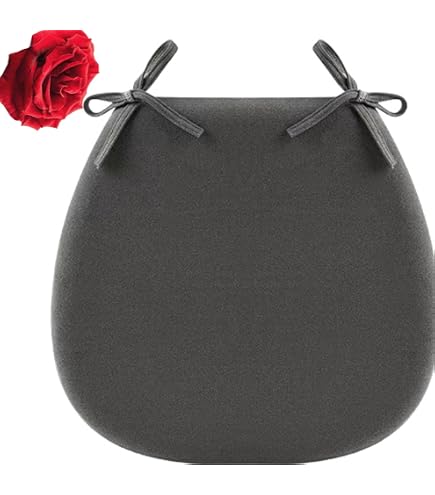 Set 2 Cuscini Per Sedie Da Cucina Ovali Con Lacci - Fodera Lavabile, Antiscivolo, In Cotone Lino, 43x41 Cm