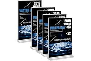 CENBEN 5PCS A4 Acrylic Sign Holders, T-Shape Double-Sided Menu Holders, Table Menu Holder A4 Display Stand for Hotel Restaurant Table, A4 Arylic Sign Holder for Shop, Trade Shows, Reception Area