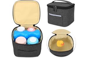Luxja Bolsa Térmica para Leche Materna y Biberón (4 Botellas, 150 ml), Transporté de Biberones (Solo Bolsa), Negro
