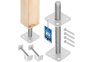 KOTARBAU® Set di 2 Supporto per pali 80x80x250 mm regolamentato filettatura per recinzioni travi in legno zincato Manicotto di ancoraggio staffa pavimento