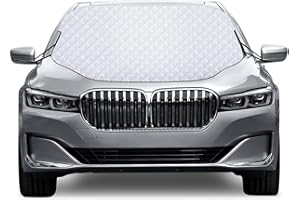 Karvipark Car Windscreen Cover - Magnetic Snow Ice Frost UV Protective Front Window Cover, Sun Shade with Dust Water Resistant, Perfect for Most Vehicles All Weather