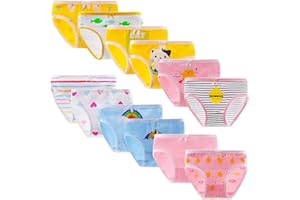 Yintry Niñas Bragas De Algodón Ropa Interior de Calzoncillos cómodos para niños (Paquete de 12)