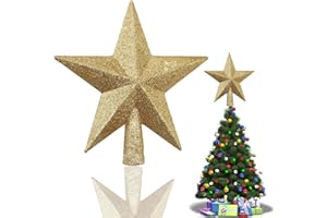 BUKEZUDANG Stern für die Weihnachtsbaum, Glänzender Weihnachtsstern, Christbaumspitze in Stern-Form, Stern für die Weihnachtsbaum, Weihnachtsbaumspitzen, Für weihnachtsbaumschmuck Party Dekoration, Gold