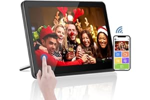 KENUO WiFi Digitaler Bilderrahmen 7 Zoll, Touchscreen 1920x1080P Elektronischer Bilderrahmen Teilweise 4k mit 16 GB Speicher, Fotos und Videos sofort per APP teilen, Automatischer Drehung