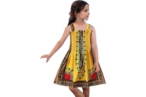 TYUSGH Kids Girls African Dress Toddler Traditional Style Sleeveless Suspenders Dress Ankara Princess Dresses