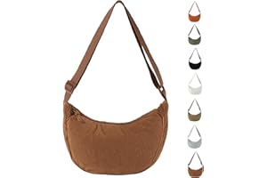 APMGONT Damen Cord Crossbody Bag, Halbmond Tasche Umhängetasche, Damen Halbmond Tasche Schultertasche Mit Einstellbar Schultergurt Lässige Umhängetasche aus Cord für jeden Anlass