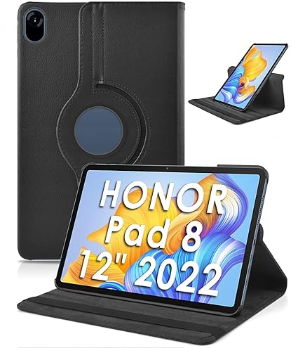 JENKEM Compatible With Honor Pad 8 2022 Case Cover 12 Inch Full Coverage Leather PU Case With Rotating Folding Stand Cover Rugged With Auto Sleep/Wake (Light Blue - View #9