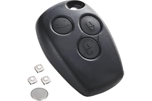 THAYLA Coque Clé Télécommande 3 Boutons Compatible avec Renault Clio 3, Kangoo, Master, Modus, Twingo,Trafic, Wind + 3 Switchs + Pile