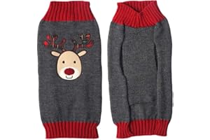 TENGZHI Pet Dog Christmas Sweater,Embroidered Reindeer Elf Clown Turtleneck Dog Ugly Sweaters Dog christmas jumper For Small Medium Large Dogs,Knitwear Winter WarmPuppy Cat Xmas Clothes Costume