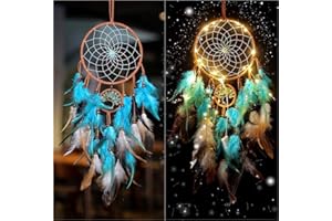 JINGXINXIN Attrape-êves,Sweet Dream Catcher, Décoration Murale LED,Violet Murale Indienne pour Chambre à Coucher, Bricolage, Cadeau de Mariage Noël, pour Enfants/Filles/Amis