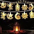 ZoomPlay Ramadan Eid Mubarak String Light, 10 LEDs Muslim Ramadan String Lights, Star Moon Fairy Light Decorations for Ramadan Party, 1.5M, NO Including Batteries