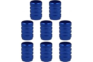 AQSQWQ 8 Pcs Tapones de válvula de aleación de Aluminio,Resistentes a la Corrosión, A Prueba de Fugas, Ajuste Universal, Tapas de Válvulas para Coche, Bicicleta, Moto(Azul Oscuro)