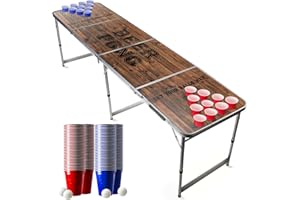 Original Cup® - Table Beer Pong avec Trous + 120 Cups + 6 Balles - Table Pliable et Transportable avec Revêtement Etanche Anti-Rayures - Homologuée pour Les Tournois de Biere Pong - Jeu à Boire
