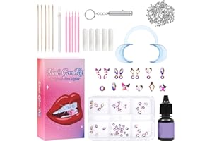 Matsizen Kit Gemas Dentales Profesional de Gemas de Dientes Juego de Decoración de Dientes Joyería Dientes Kit Reflectantes para Dientes Diamantes Contiene 1440 Diamantes Blancos