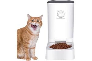 WYFCR Automatischer Katzenwelpenfütterer, Intelligenter Haustierfütterer für kleine Tiere, Nimmt Eine Fläche von 0,045 Quadratmetern EIN, Abnehmbares Design, Leicht zu Reinigen - 3.8 L, Weiß