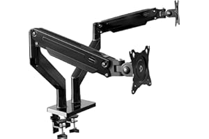 Invision Support Écran PC 2 Écran pour 24 à 35 Pouces, Réglable en Hauteur Bras Double avec Incline, Pivote et Tourne, VESA 75 et 100mm, Ressort à Gaz, Capacité de Charge 2-15 kg (MX900)