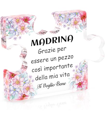 Targa Acrilico Cuore Per Madrina - Regalo Personalizzato Per Battesimo E Natale - Foto 11