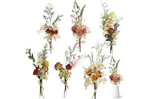 HONGECB 6 Bündel Trockenblumenstrauß, Trockenblumen Zum Basteln, Strauß Dried Flowers, Mini Blumenstrauß Getrocknet, Trockenblumen Deko, für Blumen Arrangements Heim Decor (6 Bündel -A)