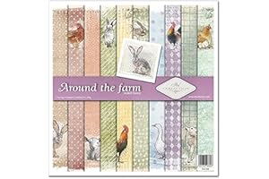 ITD Collection - Scrapbook Papier - Scrapbooking Set - Motivpapier zum Basteln - Dekorpapier 12x12 inches - 310 x 310 mm - 10 Blatt + 1 – Around the Farm - SLS-029