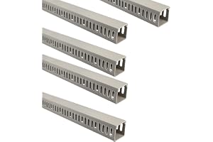Jandei - 5-pack slitsade kabelkanaler, PVC-överdragen skrivbordsorganisatör. Grå. Längd 40 cm (40x40mm)