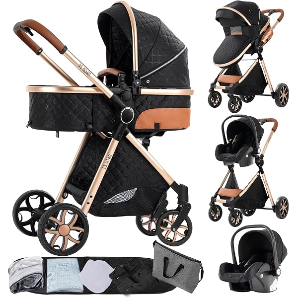 Poussette Canne GOPLUS 3 En 1 - Réversible 0-36 Mois, 15kg Charge