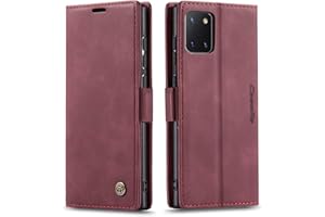 QUQUCHENG123 Ququcheng - Carcasa Compatible con Samsung Galaxy A81/M60S/Note 10 Lite, Funda de Piel con Cierre magnético, Carcasa antigolpes, Color Rojo