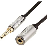 Amazon Basics Stereo-Audio-Verlängerungskabel Stecker / Buchse, 3,5 mm, 1,8 m, (10er-Pack)