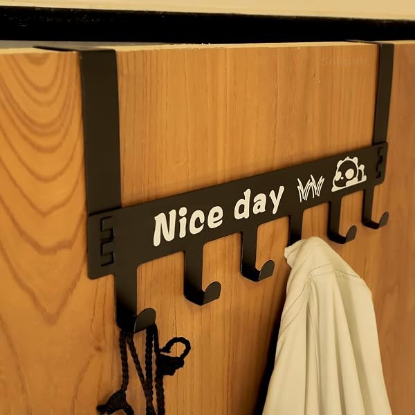 Solitude Heavy Duty CarbonMetal Over Door Hanger for Cloths, Drill Free Door Hanging Hooks Suitable for Bathroom, Bedroo