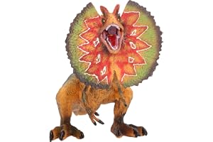SUPYINI Jurassic-dinosaurieleksak, realistisk dilophosaurusleksak, pedagogiska dinosauriefigurer med rörlig mun, för barnsaml