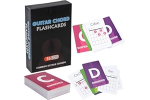 JYCSTE Gitarrenakkorde Flash-Karten, 56 Gitarren-Notentheorie-Karten - Die Dur- und Moll-Tonleitern Gitarren-Flash-Karten für Musikunterricht und Anfänger