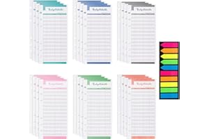 RUMITPAN 96 Blätter Budget Blätter Deutsch A6 Nachfüllpapier Budgetplanner Papier (182 Seiten) 6 Löcher Budget Sheets für Ringbuch A6 Binder Notebook Haftnotizzettel transparent 2 Blätter Aufkleber Deutsch