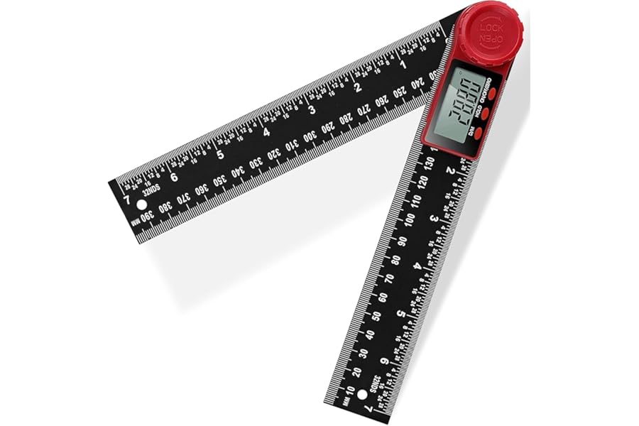 Digital Angle Finder Ruler with LCD Display, 200mm/7 Inch Digital Inclinometer Protractor Angle Measure Tool for Woodworking Carpenter Construction DIY Measurement