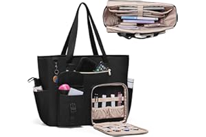 Fasrom XL Bolsa para Profesores con Compartimento para Portátil, Negro