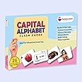 Hungry Brain Capital Alphabet Flash Cards for Kids Early Learning | A5 Size Flash Cards | 26 Cards | Fun Learning for Kids | Age 3 Months | Early Childhood Education