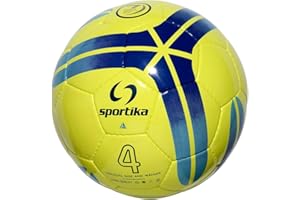 Sportika Pallone Futsal Calcio a 5 Diamond Giallo Fluo a rimbaldo ridotto, 4